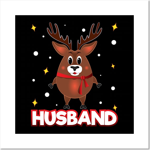 Christmas Family Matching Husband Reindeer Funny Xmas Wall Art by ZNOVANNA